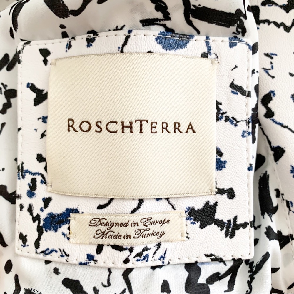 Roschterra Abstract Painted Moto Leather Jacket - Picture 8 of 15